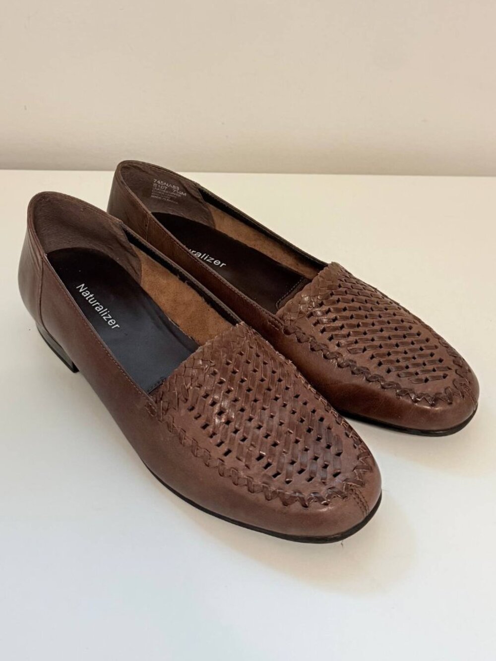 Naturalizer - Women’s Woven Leather Slip-On Loafers - Women's 7.5M